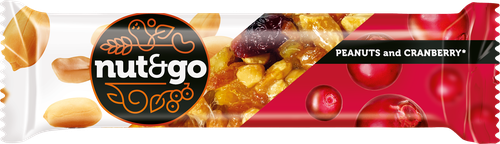 Батончик NUT&GO Арахис-клюква, 42г, крупный план