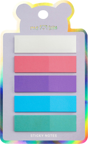 Флажки-закладки MESHU Sparkle, пластиковые блестящие, 4,5х1,2см, 20 листов, 5 цветов, детальное фото