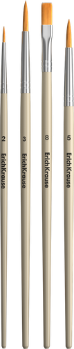 Кисти для акварели и гуаши ERICHKRAUSE Magic Pet, синтетика, 4шт, вид