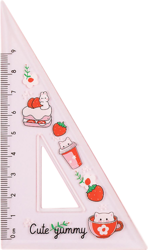 Набор чертежный MESHU Cute Kittens, линейка 15см, транспортир, 2 треугольника, картинка