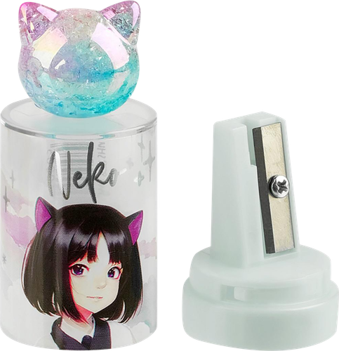 Точилка MESHU Neko, пластиковая, 1 отверстие, в ассортименте, вид
