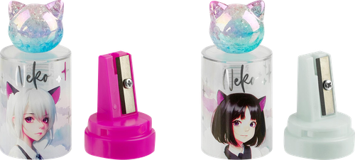 Точилка MESHU Neko, пластиковая, 1 отверстие, в ассортименте, вид