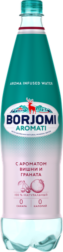 Вода BORJOMI Aromati, вишня и гранат, газированная, пэт, 1л, изображение