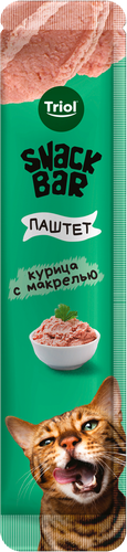 Лакомство для кошек TRIOL Паштет из курицы с макрелью, 40г, детальное фото