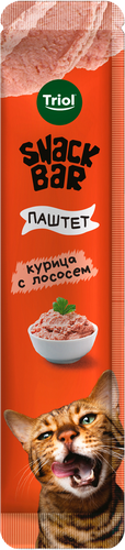 Лакомство для кошек TRIOL Паштет из курицы с лососем, 40г, картинка