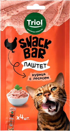 Лакомство для кошек TRIOL Паштет из курицы с лососем, 40г, картинка