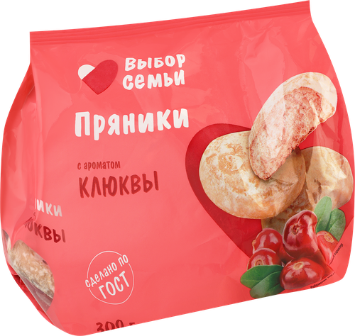 Пряники ВЫБОР СЕМЬИ с ароматом клюквы, 300г, фотография