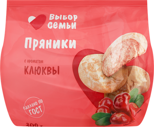 Пряники ВЫБОР СЕМЬИ с ароматом клюквы, 300г, изображение