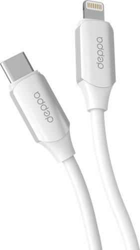 Дата-кабель DEPPA Silk USB-C – Lightning, 1,2м, белый, Арт. 72537, фотография