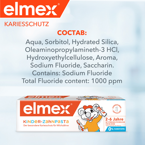 Зубная паста детская COLGATE Elmex, 2–6 лет, 50мл, фотография