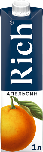 Нектар RICH Апельсиновый с мякотью, 1л, крупный план