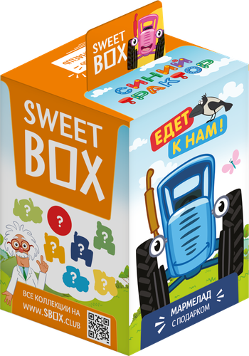 Мармелад жевательный SWEET BOX Синий трактор, с натуральном соком, с подарком, 10г, фотография