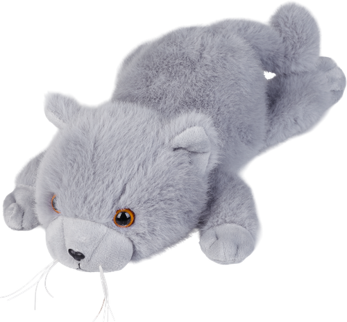 Игрушка мягкая BIGGA Котик в переноске, серый, 33см, Арт. Y2428733, изображение
