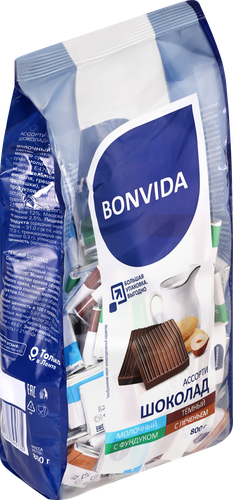 Шоколад BONVIDA ассорти темного и молочного шоколада, 800г, вид