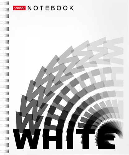 Тетрадь HATBER Black and white, 96 листов, А5, в клетку, на гребне, Арт. 088840, изображение