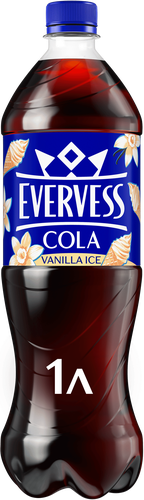 Напиток EVERVESS Cola Vanilla Ice Ванильное мороженое сильногазированный, без сахара, 1л, фотография