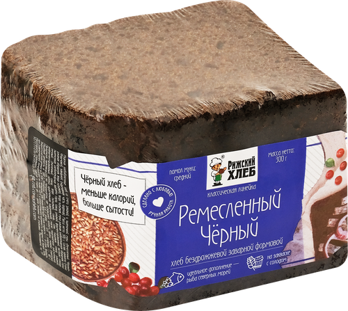 Хлеб ржано-пшеничный РИЖСКИЙ ХЛЕБ Ремесленный черный, 300г, картинка