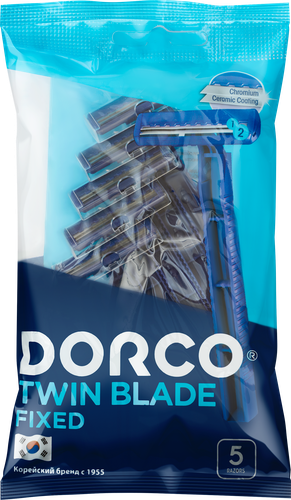 Станки одноразовые для бритья мужские DORCO 2 лезвия, 5шт, вид