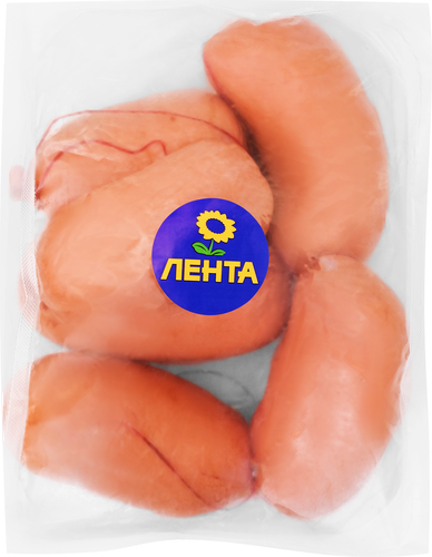 Сардельки ЛЕНТА Выбор экспертов Свиные, весовые, крупный план