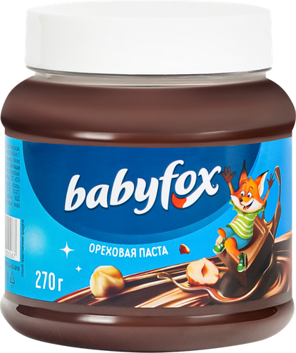 Паста шоколадно-ореховая BABYFOX, 270г, крупный план