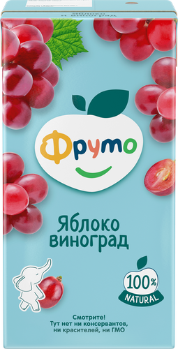 Нектар фруктовый ФРУТОНЯНЯ Яблоко-виноград осветленный, с 3-х лет, 500мл, фотография