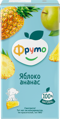Нектар фруктовый ФРУТОНЯНЯ Яблоко и ананас, с 3-х лет, 500мл, фото