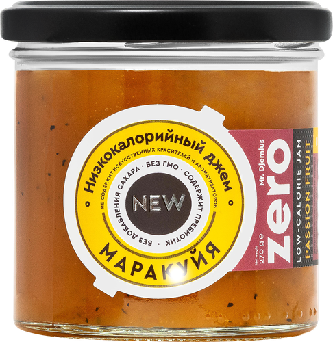 Джем низкокалорийный MR.DJEMIUS ZERO Маракуйя, без сахара, 270г, картинка