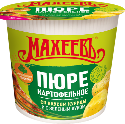 Пюре картофельное МАХЕЕВЪ со вкусом курицы и зеленым луком, 40г, фотография