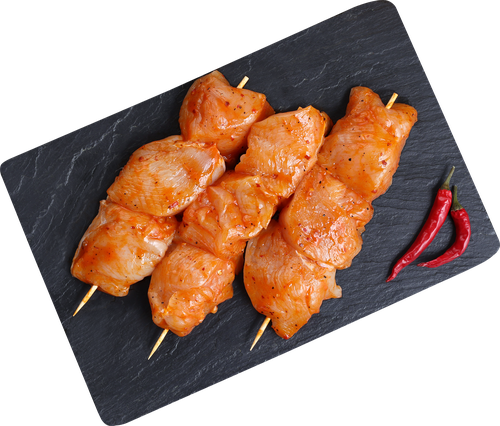 Шашлык из куриного филе в маринаде манго‑чили ЛЕНТА FRESH, крупный план