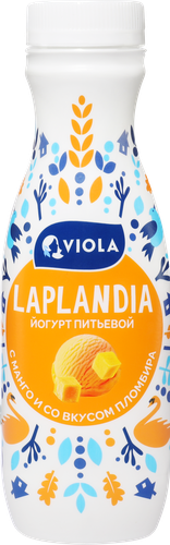Йогурт питьевой LAPLANDIA с манго и со вкусом пломбира 2,5%, без змж, 260г, вид