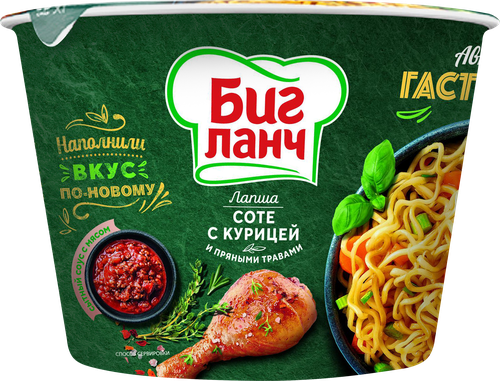Лапша БИГ ЛАНЧ Соте с курицей и пряными травами, 90г, картинка
