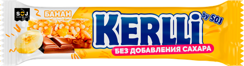 Батончик злаковый KERLLI с бананом, глазированный без сахара, 45г, фото