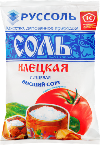 Соль ИЛЕЦКАЯ помол №1 высший сорт, 1кг, фотография