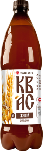 Квас ДОМАШНИЕ РЕЦЕПТЫ Роданика Муромский домашний нефильтрованный неосветленный, 1000мл, фотография