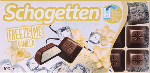 Шоколад молочный SCHOGETTEN Freeze me vanilla с кремовой начинкой со вкусом ванили, 100г, фото