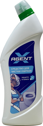 Средство для чистки унитаза AGENT X, 750мл, крупный план
