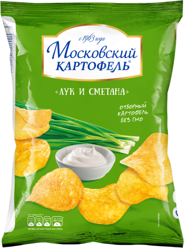 Чипсы картофельные МОСКОВСКИЙ КАРТОФЕЛЬ со вкусом лука и сметаны, 240г, фото