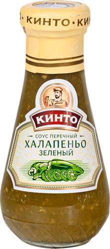 Соус перечный КИНТО Халапеньо зеленый, 190г, крупный план