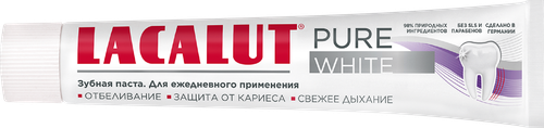 Зубная паста LACALUT Pure white с экстрактом папайи, 75мл, картинка
