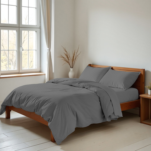 Пододеяльник HOMECLUB 175x215см (+/-3см), серый, страйп-сатин, Арт. ПНС175х215сер, картинка