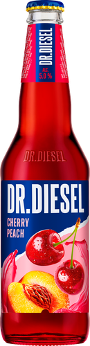 Напиток пивной DOCTOR DIESEL Вишнево-персиковый пастеризованный 5,0%, 0,4л, фото
