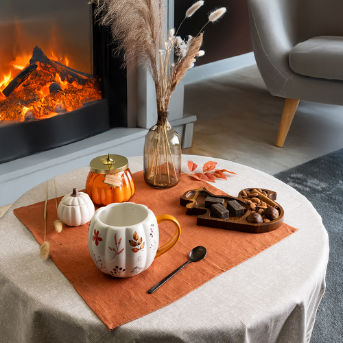 Скатерть столовая HOMECLUB Диагональ 140x220см, серая, изображение