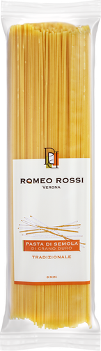 Паста ROMEO ROSSI Spaghetti, из муки твердых сортов пшеницы, 500г, картинка
