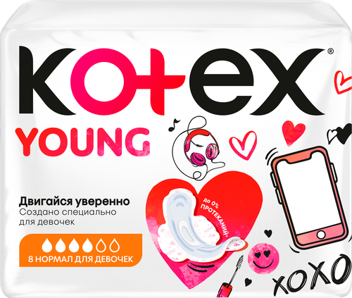 Прокладки KOTEX Young норм, 8шт, фото