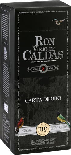 Ром VIEJO DE CALDAS Карта де Оро выдержанный 8 лет 40%, п/у, 0.7л, вид