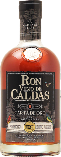 Ром VIEJO DE CALDAS Карта де Оро выдержанный 8 лет 40%, п/у, 0.7л, детальное фото