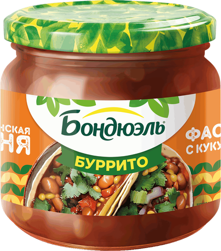 Фасоль красная БОНДЮЭЛЬ По-мексикански, с кукурузой в соусе Буррито, 350мл, изображение