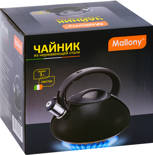 Чайник MALLONY MAL-105-N, нержавеющая сталь, 3л, Арт. 910095, крупный план