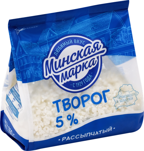 Творог рассыпчатый МИНСКАЯ МАРКА 5%, без змж, 350г, изображение