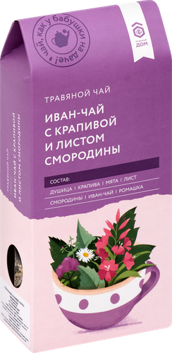 Напиток чайный МЕДОВЫЙ ДОМ Иван-чай с крапивой и листом смородины, 35г, крупный план
